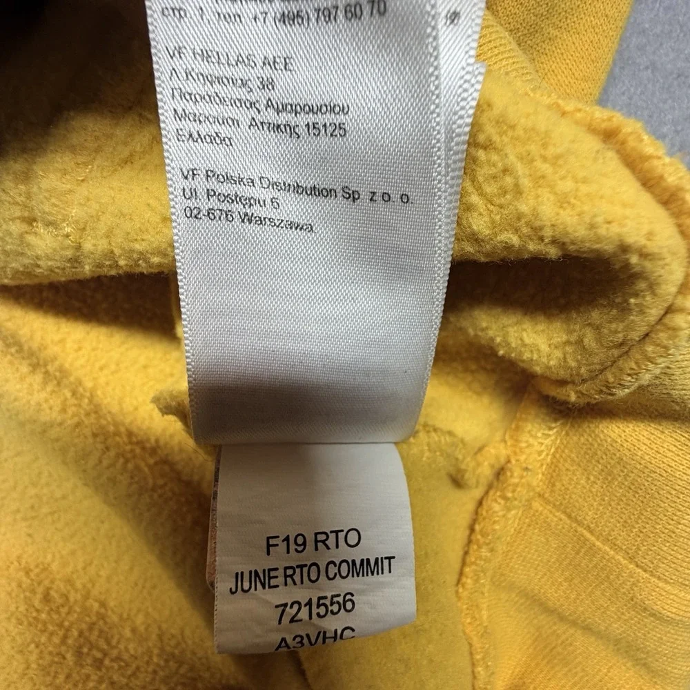 The‎ North Face Hoodie Mens Yellow Big Logo Pullover Sweatshirt Large